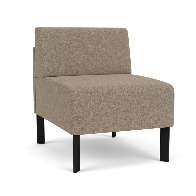 Chaise d'invité sans accoudoirs Luxe Lounge, Acier noir, Limon Archetype