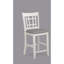 Ensemble de salle à manger 5 pièces gris capitonné, style contemporain, table extensible de 45 cm, forme ovale, et tablette sous la table. Ensemble de 5 pièces hauteur comptoir avec rangements intégrés.