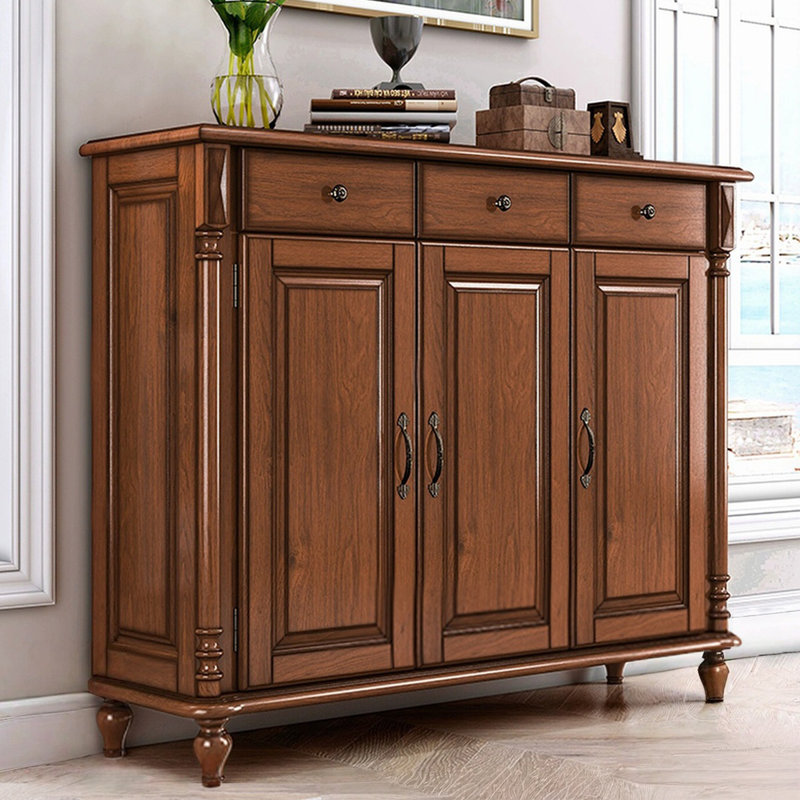 Cherry Solid Wood Shoe Storage Bench