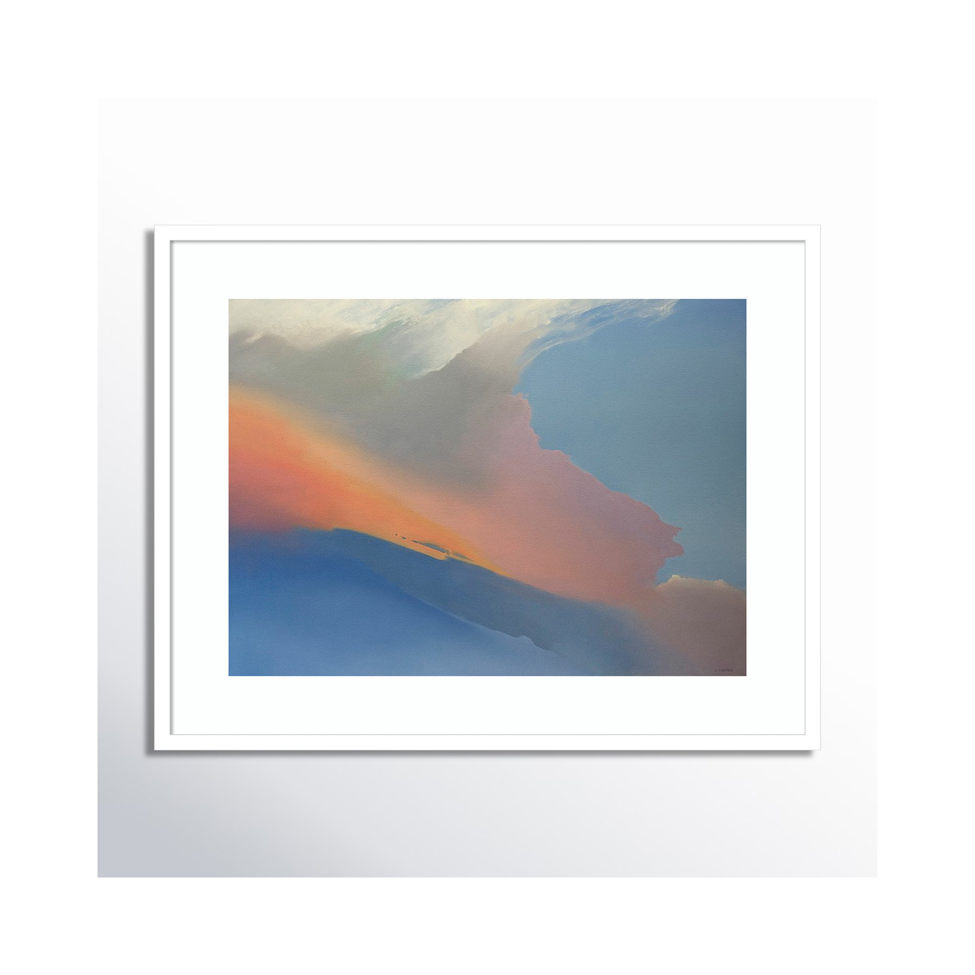 Gulfstream by Cap Pannell, 26.12" H x 33.12" W x 0.88" D, White Framed Paper