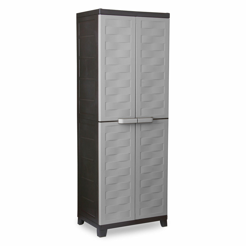 Ram Quality Products PREMIUM 4 Shelf Lockable Storage Utility Cabinet, Black