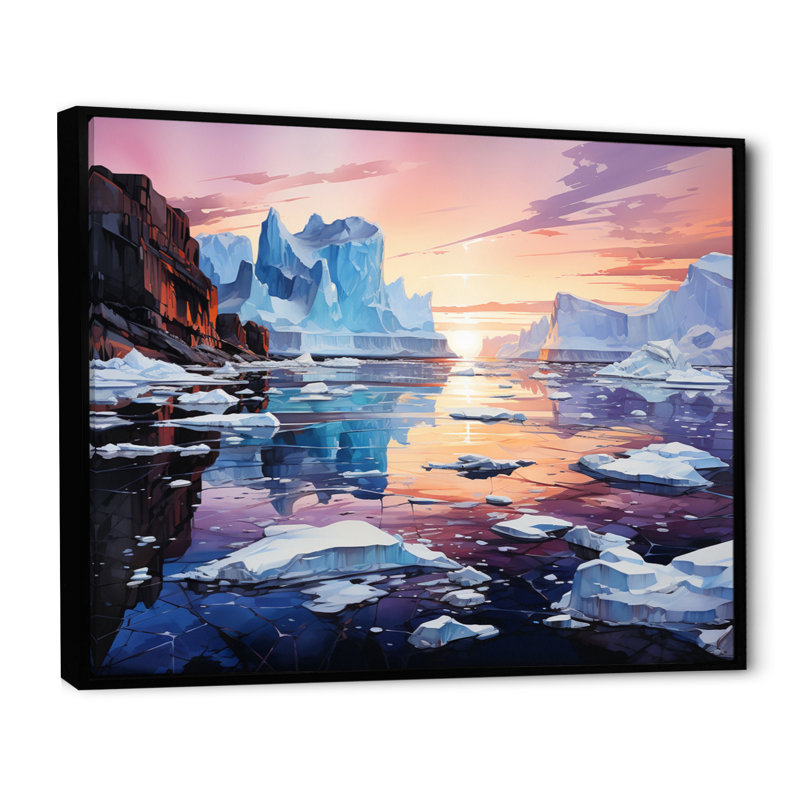 Antartica Antarctique Melody Harmonious II - impression, H 12 po x l 20 po x P 1 po, Cadre flottant noir