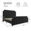 Base de lit grand format en velours, tête de lit et pied de lit de 50,2 po de hauteur, cadre de lit plateforme grand rembourré avec garniture cloutée, aucun sommier requis, silencieux, lattes en bois massif, noir-1387376231-1387376230