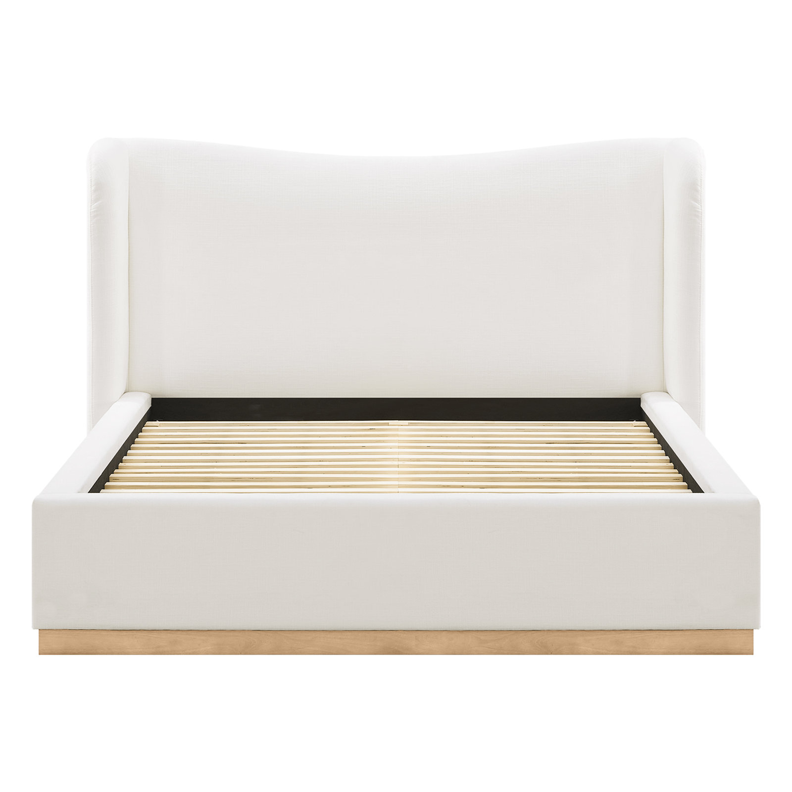 Upholstered Platform Bed, Queen , Selene White