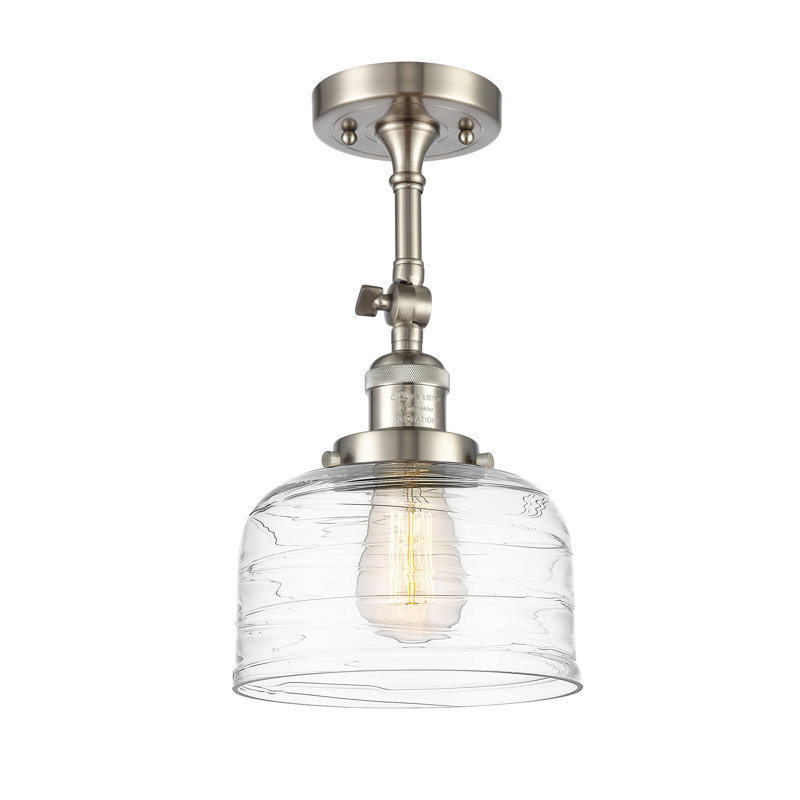Plafonnier semi-encastré Asbridge, Ampoule non incluse, Nickel satiné brossé
