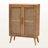 Ramp Medium Oak Finish 2-Door Accent Storage Rattan Cabinet, 43.91" H X 31.23" W X 13.79" D
