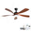 Ventilateur de plafond noir mat de 45 pouces avec moteur à courant continu à pales en bois ABS et lumière intégrée-1119317033-1119317037