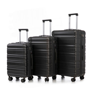 20 po / 24 po / 28 po 3 pièces / ensemble en valise à roulettes ABS, valise de cabine, couleur assortie, serrure à combinaison