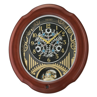 QXM392BRH Melodies In Motion Clock, Brown