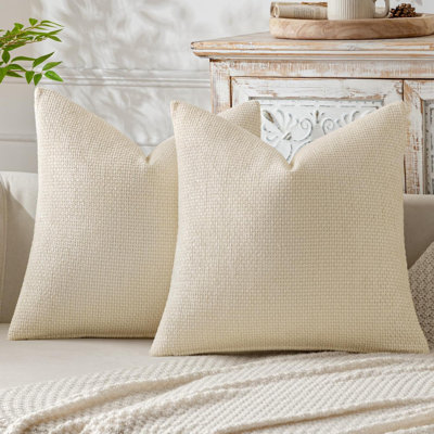 Paquet de 2 housses de coussins décoratifs de style bohème neutre moderne et bohème décoratifs en chenille douce pour la décoration intérieure du canapé-lit