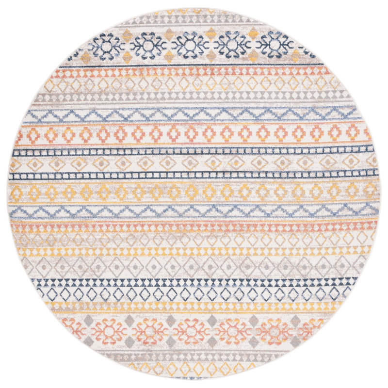 Eyoab Performance Geometric Rug, Round 6'7"