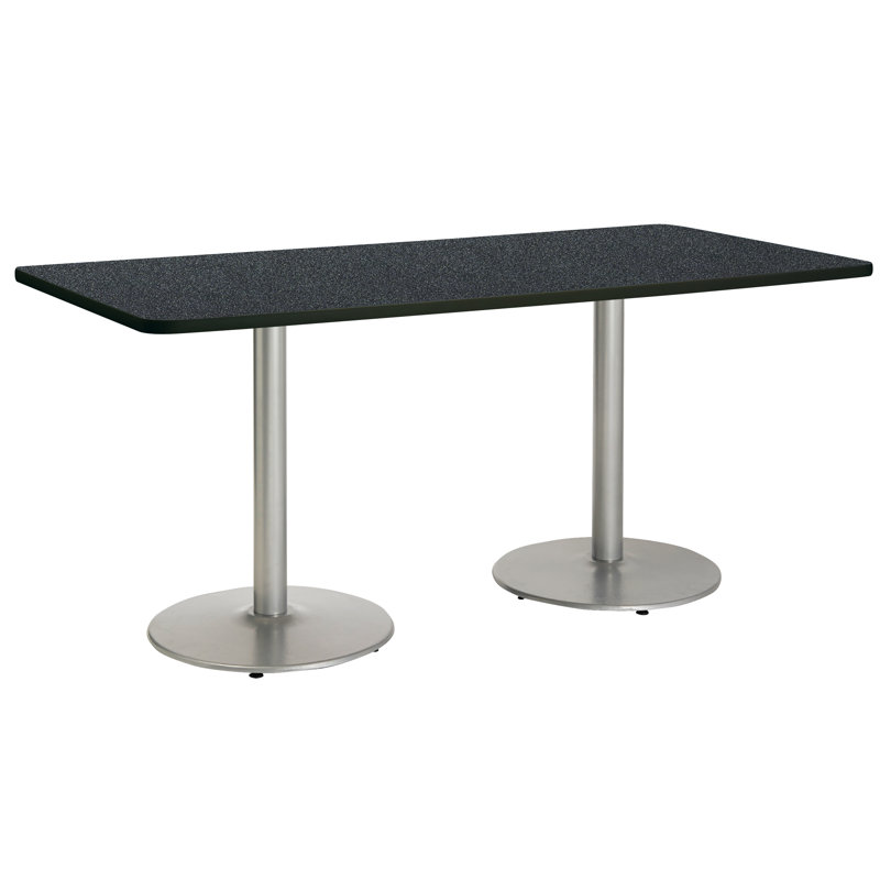 Table de pause en métal 96 po, Graphite nebula, Argent, H 36 po x L 96 po x l 36 po