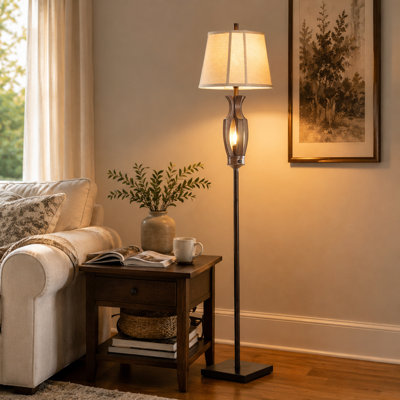Lampe sur pied traditionnelle de 64 po avec lumière principale et veilleuse, ampoules à DEL gratuites incluses pour le salon et la chambre à coucher
