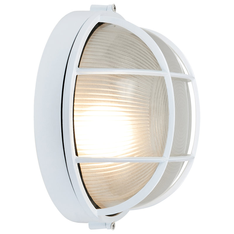 Luminaire d'extérieur à cloison Zurcher, Blanc, H 7 po x l 7,5 po x P 4 po