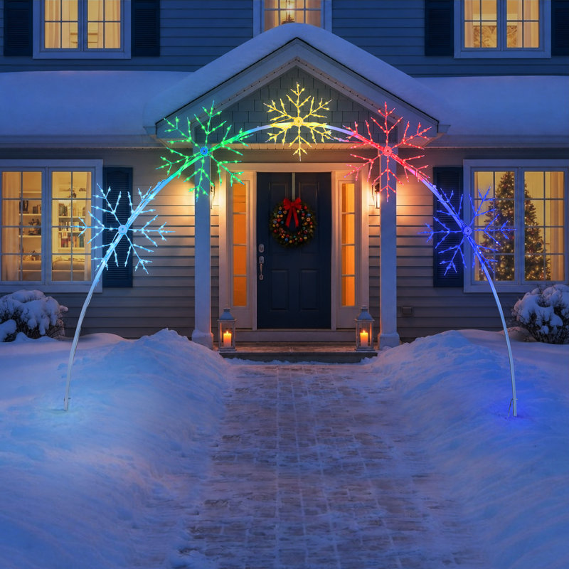 10 ft. Illuminated Snowflake Arch with Lightshow