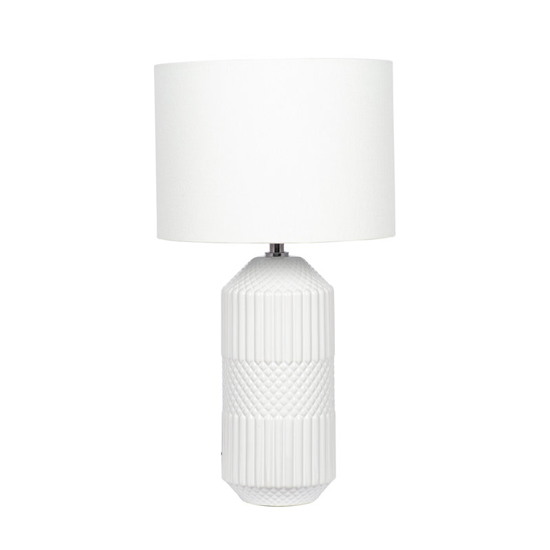 Izayah Ceramic Table Lamp, White, 60 W
