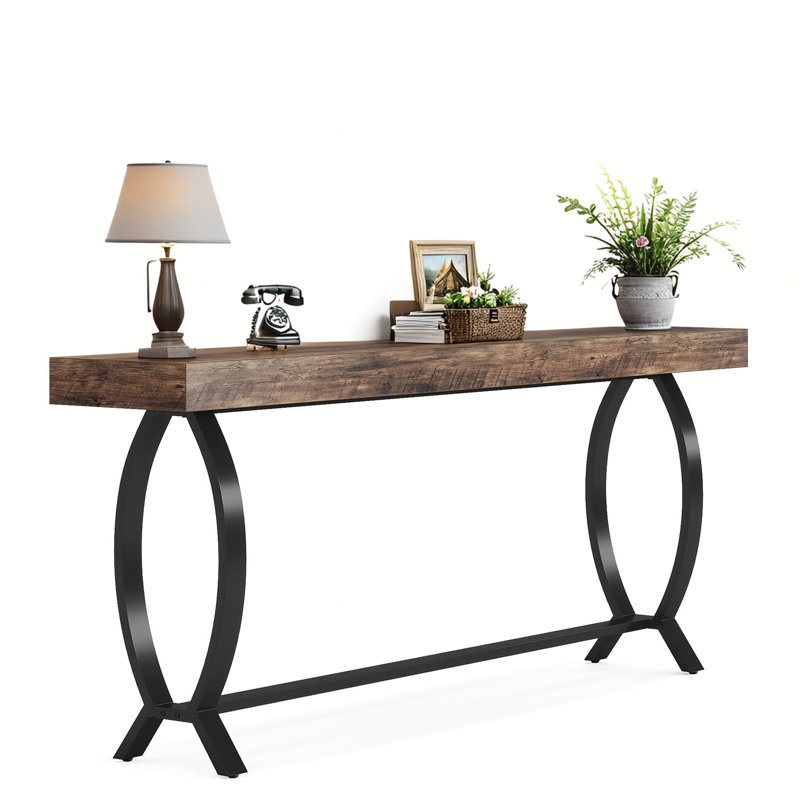 70.87" Console Table - Narrow Entryway Sofa Table with Metal Legs for Hallway, Living Room, Behind Couch