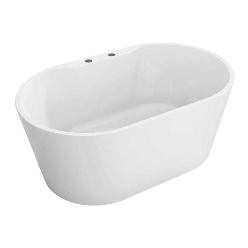 Kingston Brass Aqua Eden 55-Inch Acrylic Oval Double Ended Freestanding Tub with Drain