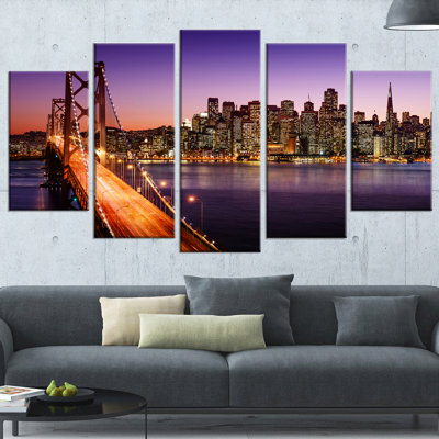 " San Francisco Skyline And Bay Bridge Sea Bridge " 5 - Pieces