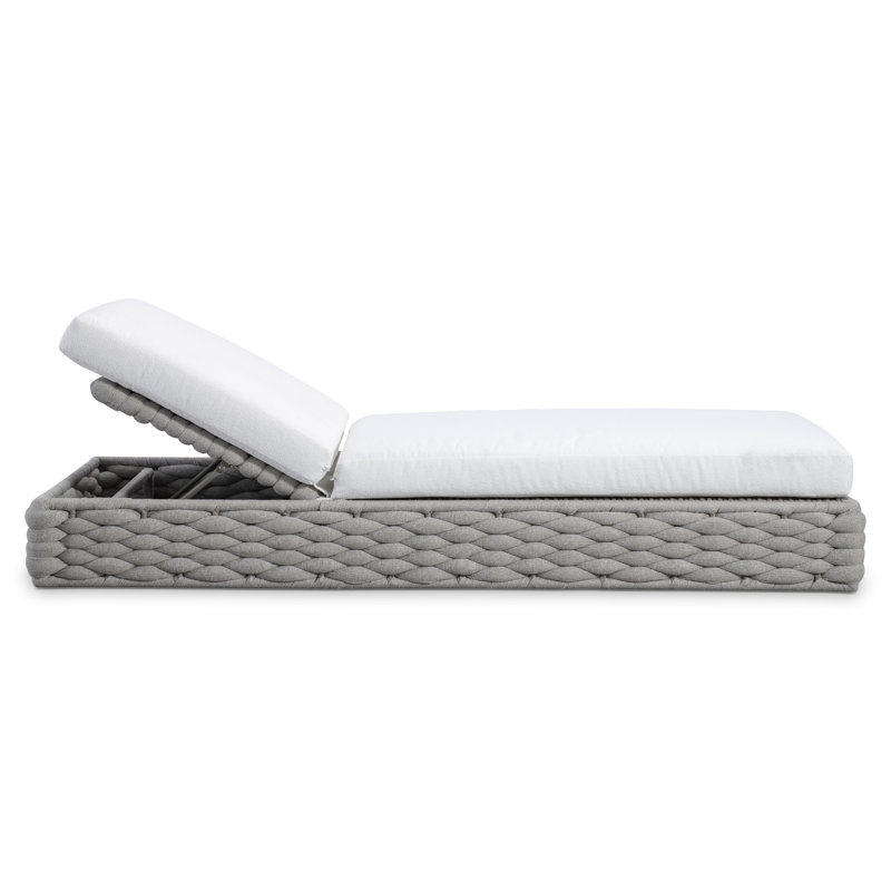Salinas Outdoor Chaise Lounge, White Sunbrella 6063-000
