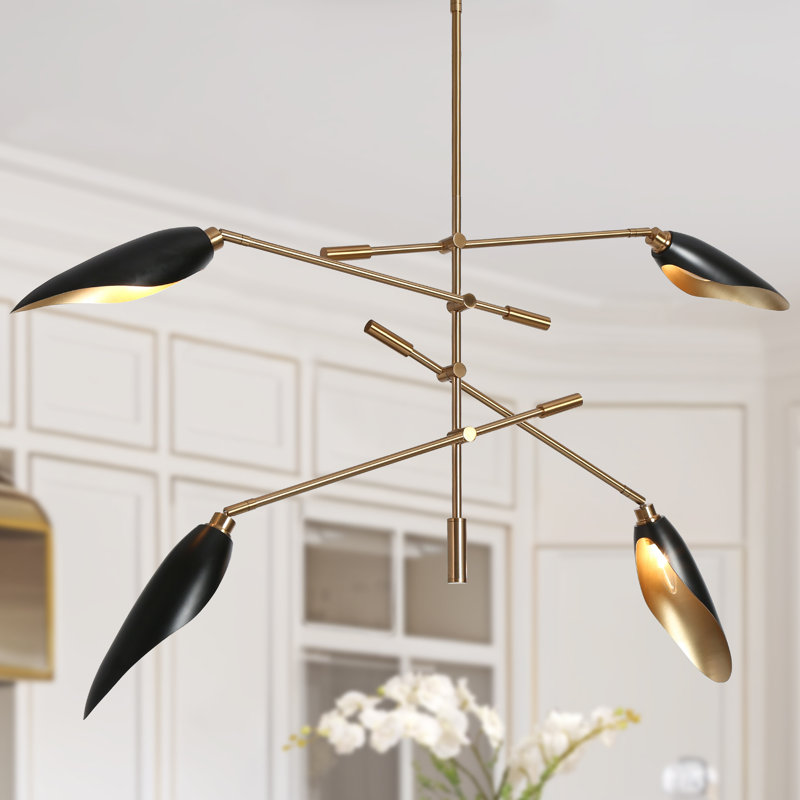 Lakendria 8 - Light Metal Sputnik Chandelier, 4 Lights