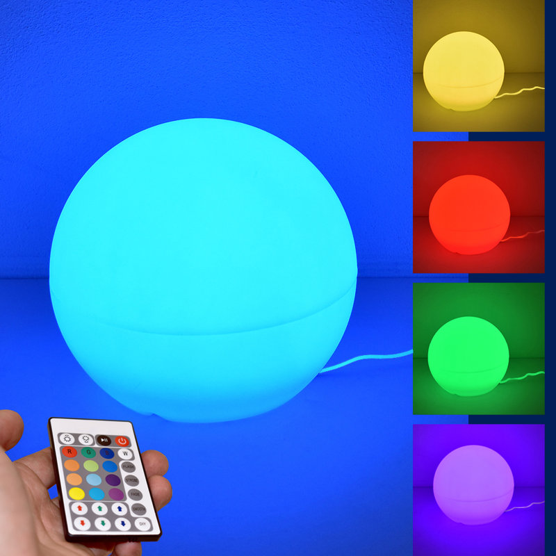 Plug-in Colour Changing Globe Lantern, 37cm H x 40cm W x 40cm D