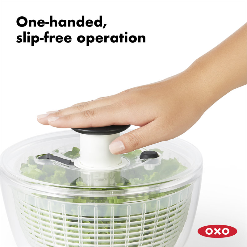 Clear & White 6.22 Qt Easy-Use Award-Winning Salad Spinner