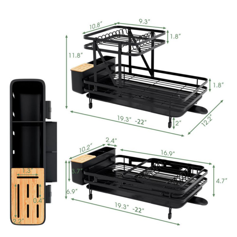 Adjustable Two Tier Dish Rack
