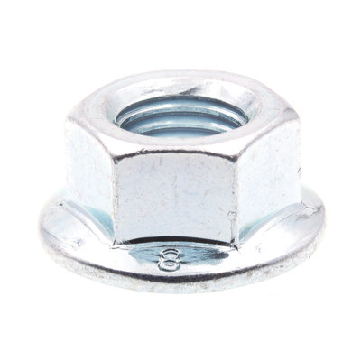 Flange Nuts, Class 8 Metric, M10-1.25, Zinc Plated Steel (10 Pack)