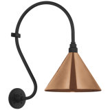 Thomas O'Brien, "Academy 15" Larrabee Barn Light in Matte Black with 9" White Conical Savannah Shade