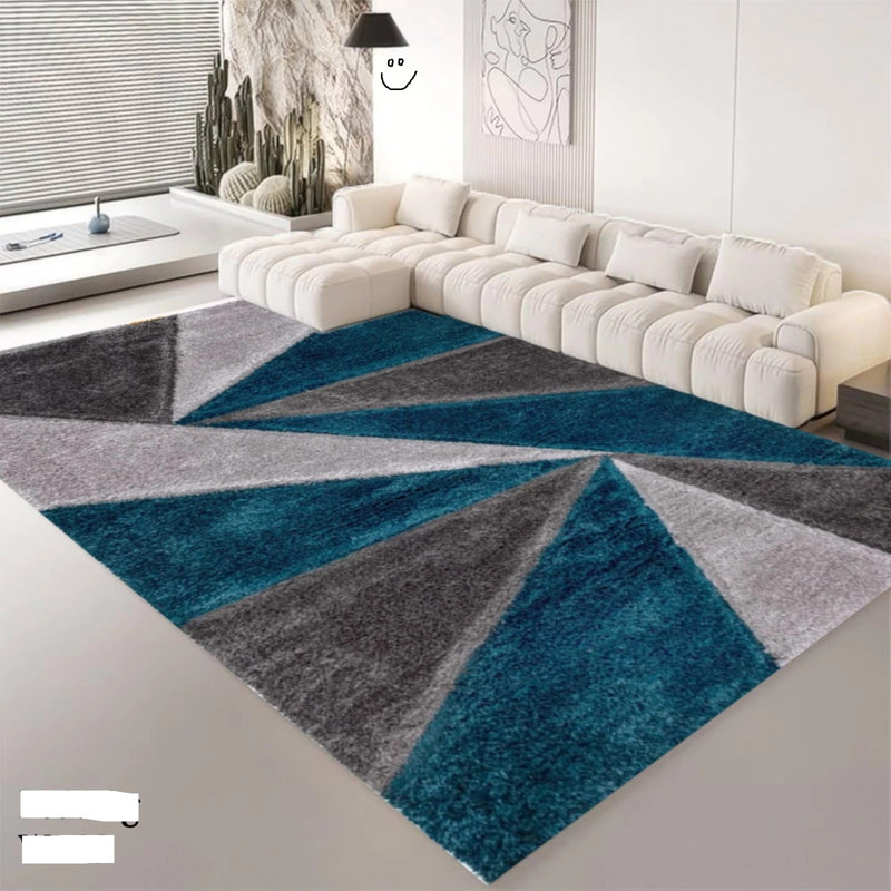 Geometric Shag Area Rug, Rectangle 200 x 290 cm