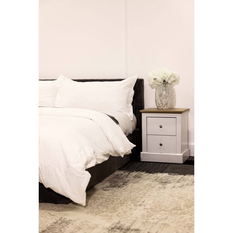 Devon 45.9cm W Manufactured Wood Bedside Table, White