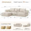 Canapé modulaire Boneless de 104 po avec siège profond, canapé rembourré confortable en forme de L pour le salon, canapé 3 places sans os avec repose-pieds mobile, housse amovible, aucun assemblage requis-143183752