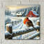  'Winter Farm' by Rey Klimt Acrylic Glass Wall Art, 12" x 12"