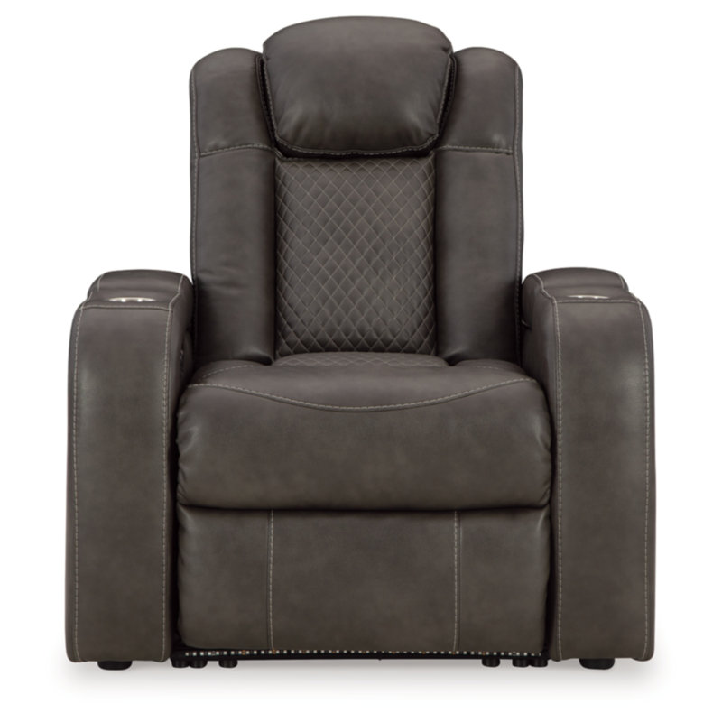 Bemnet Faux Leather Power Recliner, Brown Faux Leather
