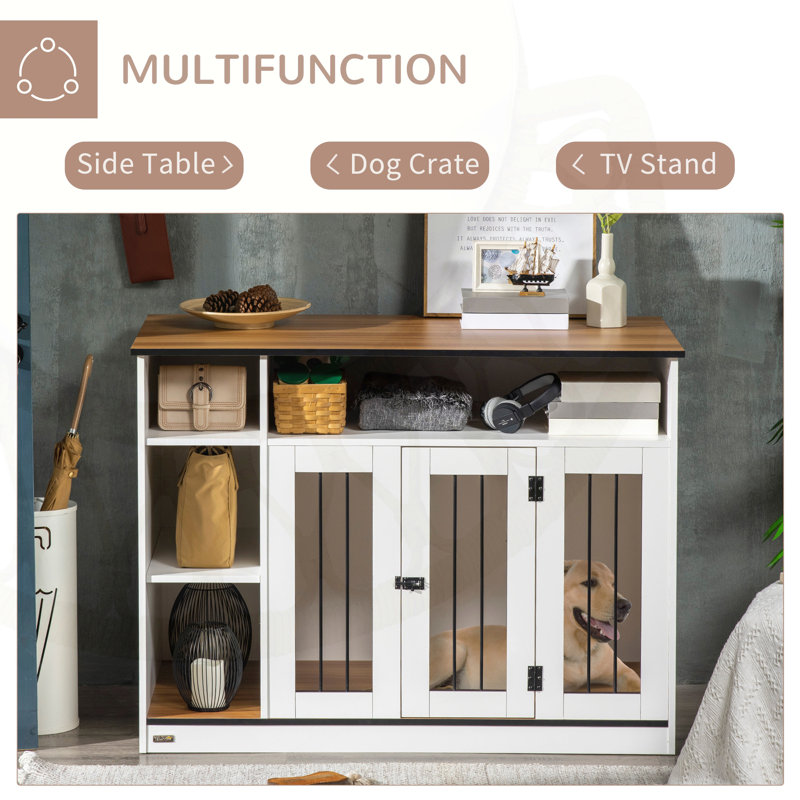 Versatile Dog Crate Furniture with Adjustable Shelf for Medium and Large Dogs