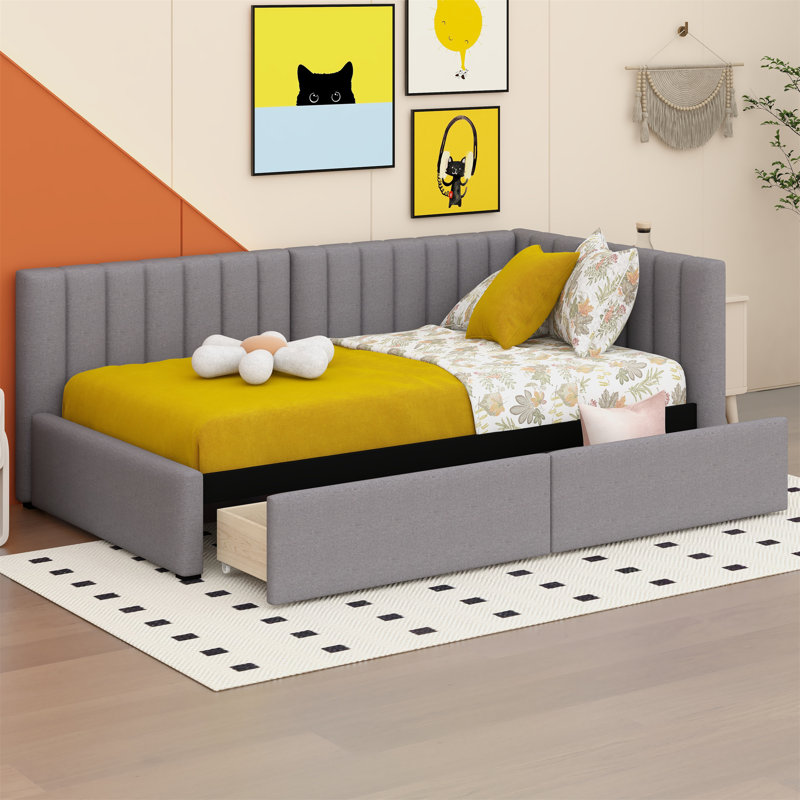 Tikiya Upholstered Daybed, Grey