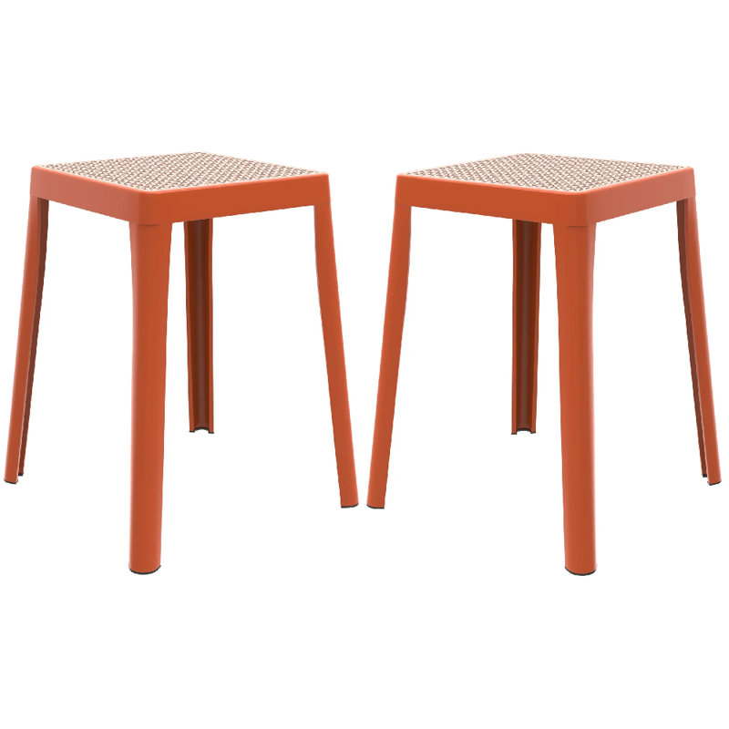 Ensemble de 2 tabourets de salle à manger empilables Dantoni, Orange