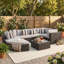 Ensemble de canapé modulaire en osier 7 pièces, ensemble de conversation en rotin 7 pièces avec coussins colorés pour patio, jardin, terrasse-1681003043