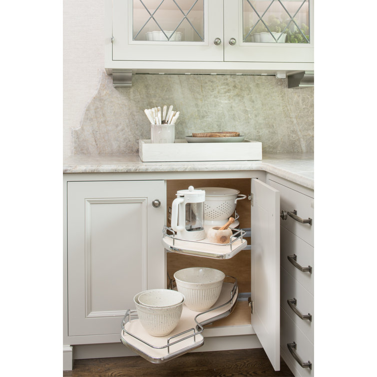Blind Corner Pullout With Maple Shelves