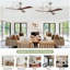 Ventilateur de plafond en bois massif de 52 pouces avec lumières, télécommande, moteur à courant continu silencieux, 3 pales, 6 niveaux de vitesse, réversible, pour une utilisation intérieure-200774521-200774522