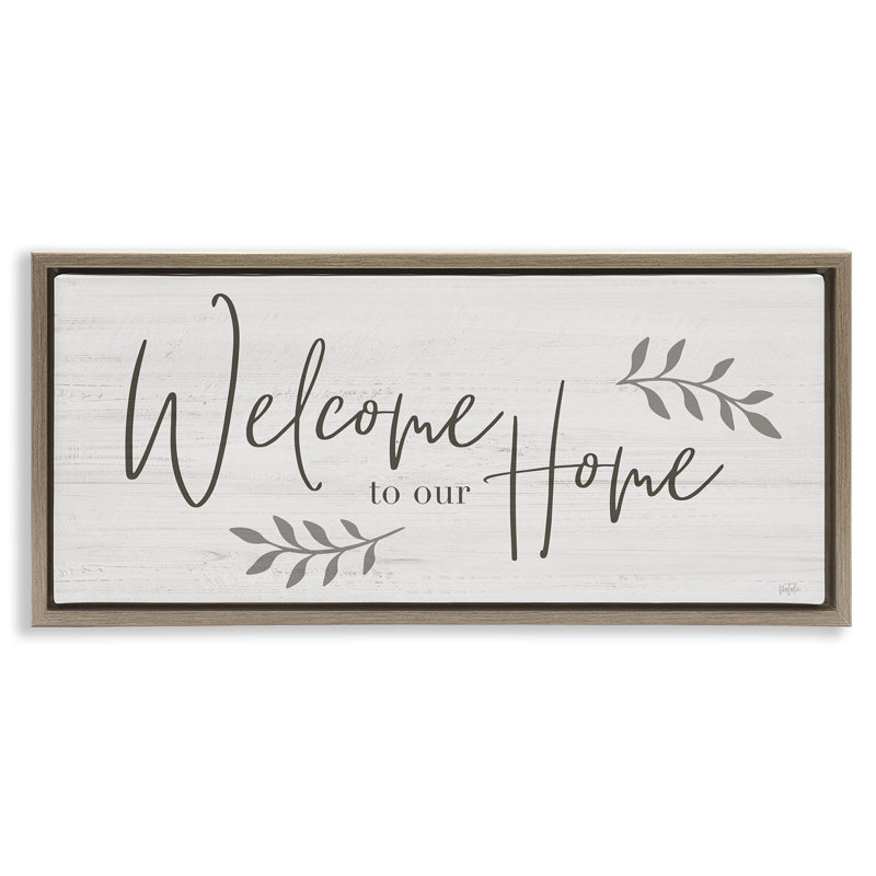 Panneau «Welcome To Our Home Country», Cadre flottant orme Montalcino, H 14 po x l 31 po