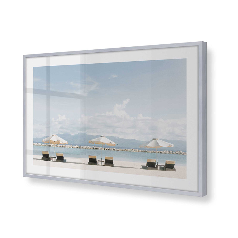 Imprimé sérénité ensoleillé, Cadre en chrome poli, H 25,25 po x l 37,25 po x P 1,25 po