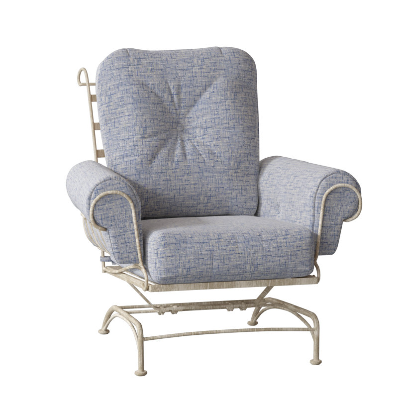 Terrace Outdoor Lounge Chair, Hedge Flannel Sunbrella® Flannel, Weathered White
