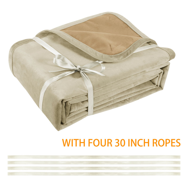 Waterproof Soft Washable Lightweight Dog Blanket Furniture Protector, Cream/Beige, 60" x 40"