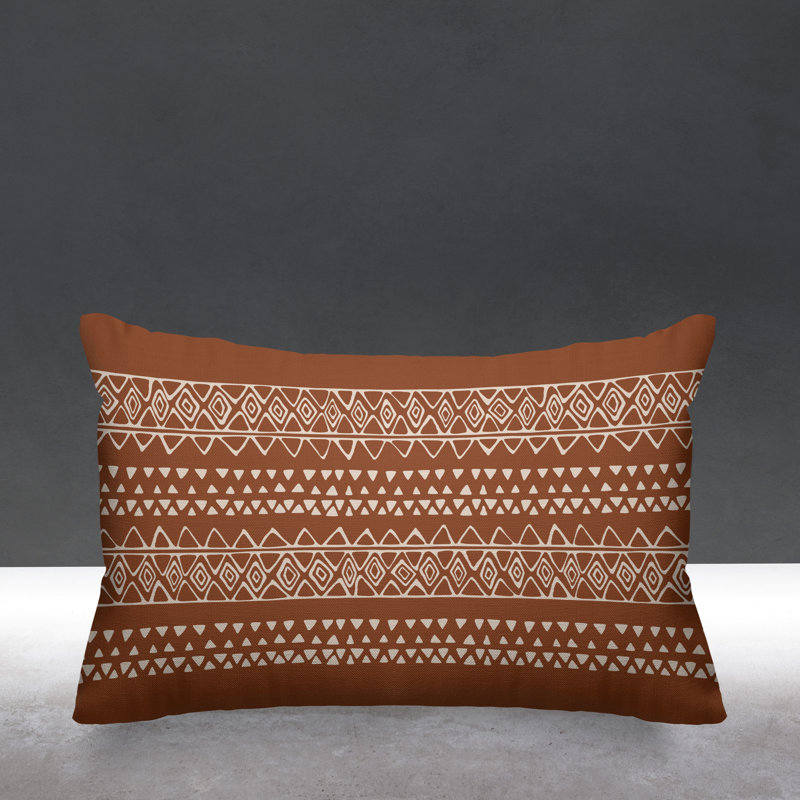 Titi Geometric Outdoor Reversible Throw Pillow, Nude
