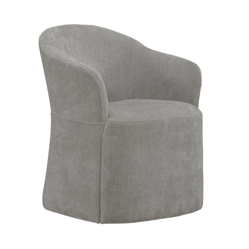Faouzi Upholstered Dining Chair w/ Casters, Truffle