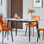 Grande table de salle à manger moderne en pierre avec base métallique solide-448928147