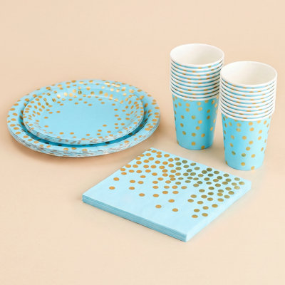60-Piece Disposable Birthday Party Paper Tableware Set
