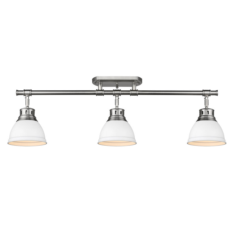 Bryannah 3-Light Semi-Flush - Track Light, Pewter, Matte White